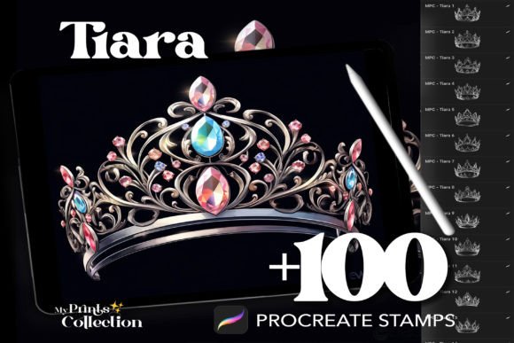 100 Procreate Tiara Stamps: Elevate Your Digital Fashion Illustrations