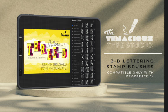 3-D Lettering Stamps for Procreate