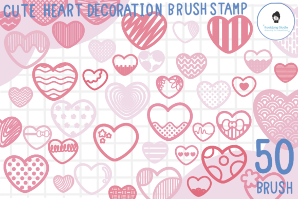 Cute Heart Brush Stamp for Procreate