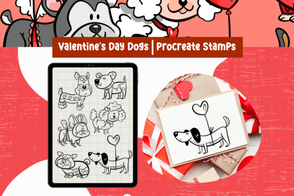 Dogs Procreate Stamps Valentine's Day