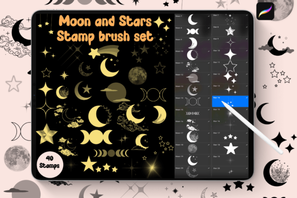 Evaluating Moon and Stars Procreate Brush Stamps for Digital Art