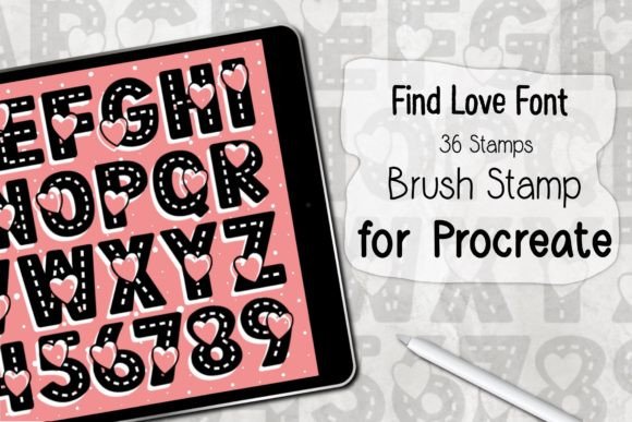 Find Love Font Procreate Brush Stamp