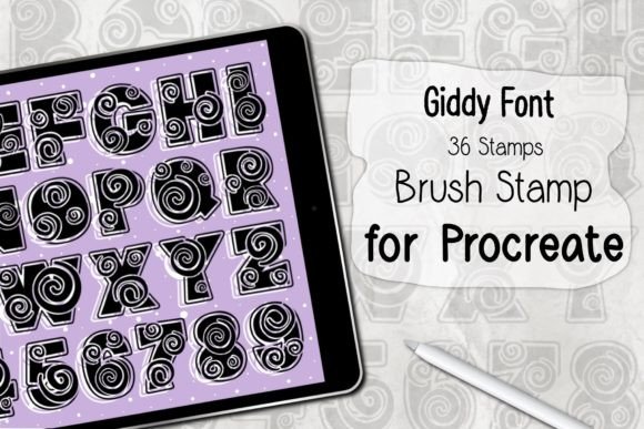 Giddy Font Procreate Brush Stamp