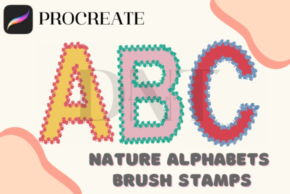 Nature Alphabets Brush Stamps for Procreate