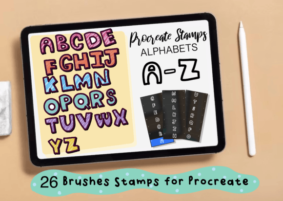 Unlock Creative Freedom with the A-Z Alphabet Procreate Brush Stamp