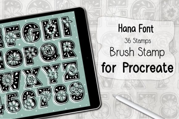 Unlock Your Creativity with the Hana Font Procreate Brush Stamp Set