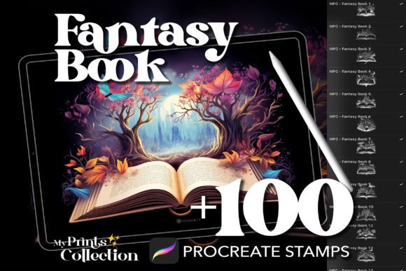 Unlocking Magical Realms with 100 Procreate Fantasy Book Stamps