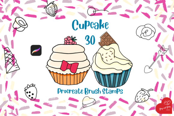 Unlocking Sweet Creativity with the Procreate Brush Stamp Cupcake Collection